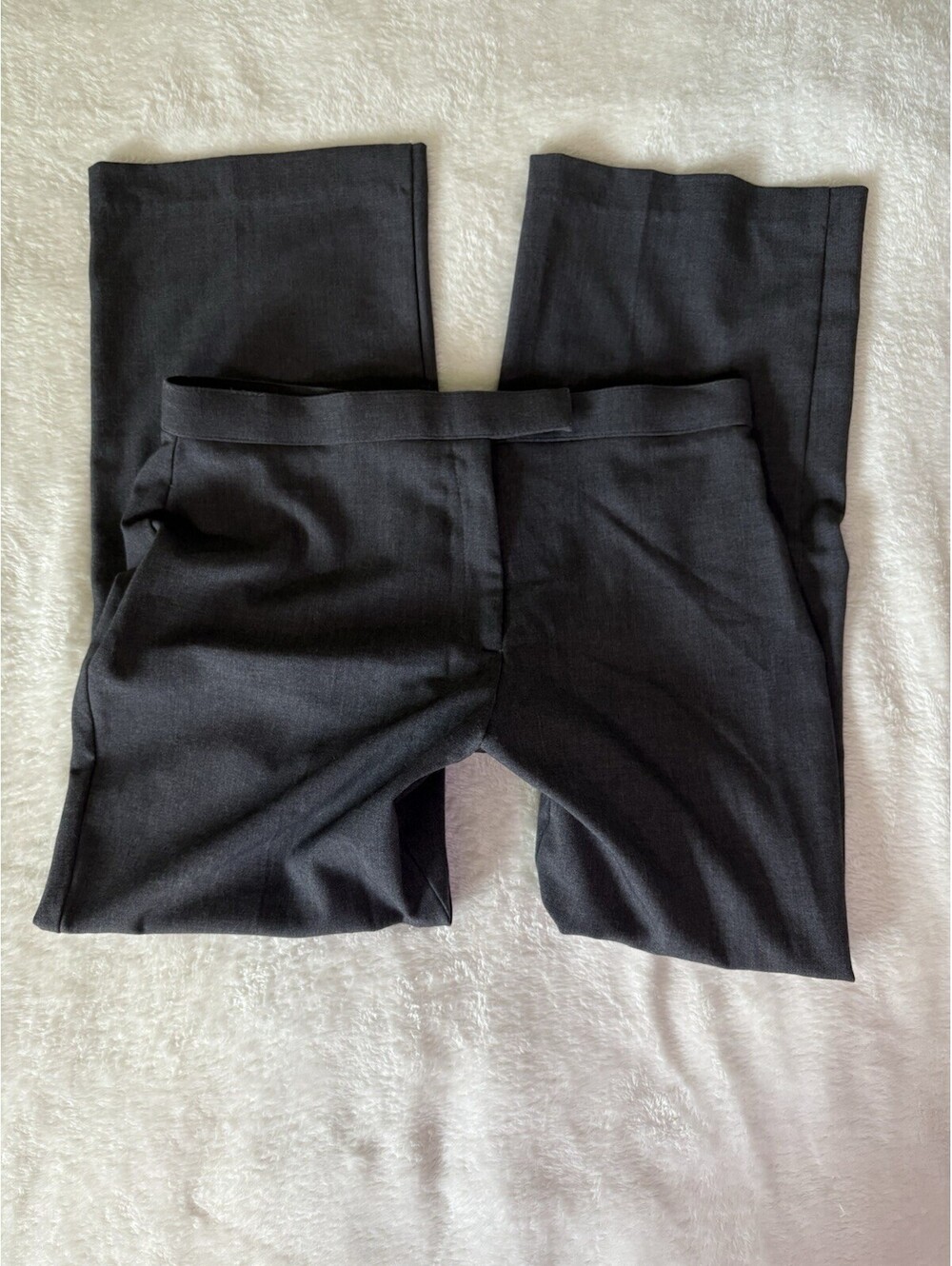 2000 grey mid rise straight leg trousers with stretch twill size 6 petite